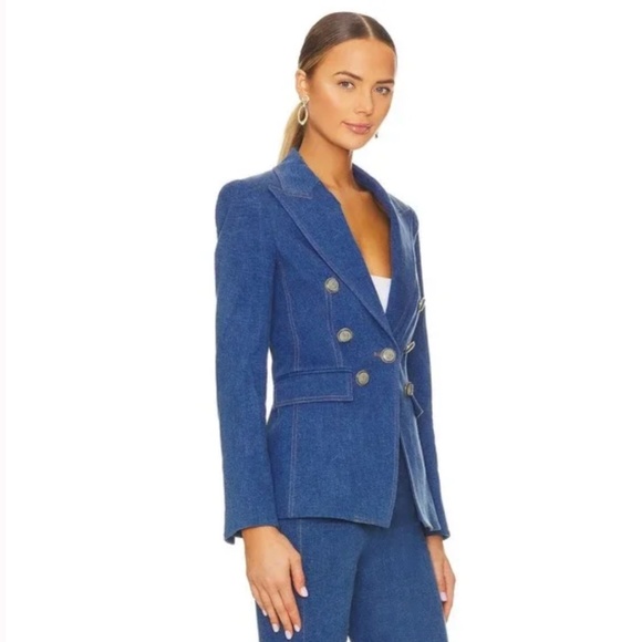 NEW! Veronica Beard Naira Denim Dickey Blazer, Jacket Size 0 - Picture 7 of 15